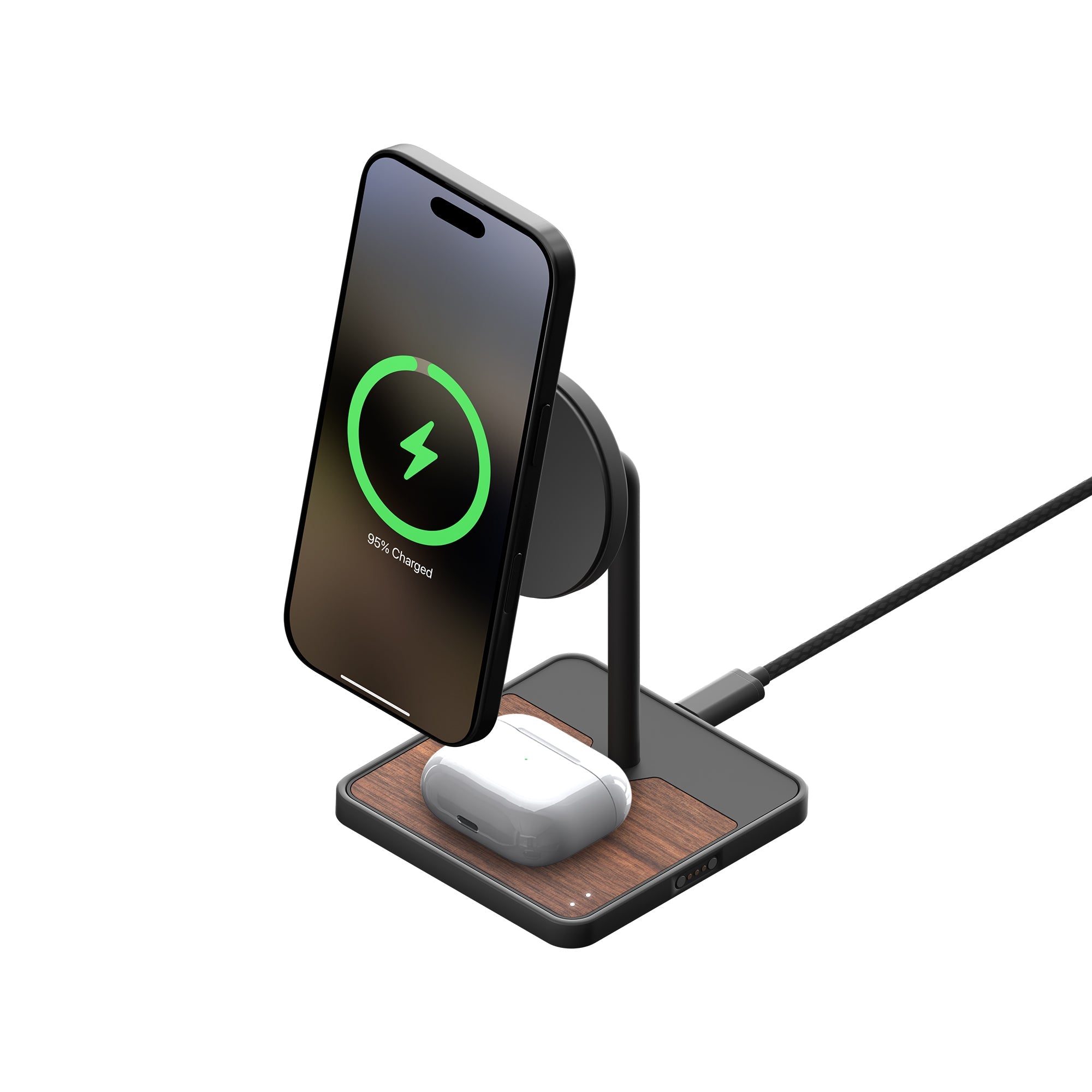 Mous Charging Stand with Qi2 — Walnut - Main Image