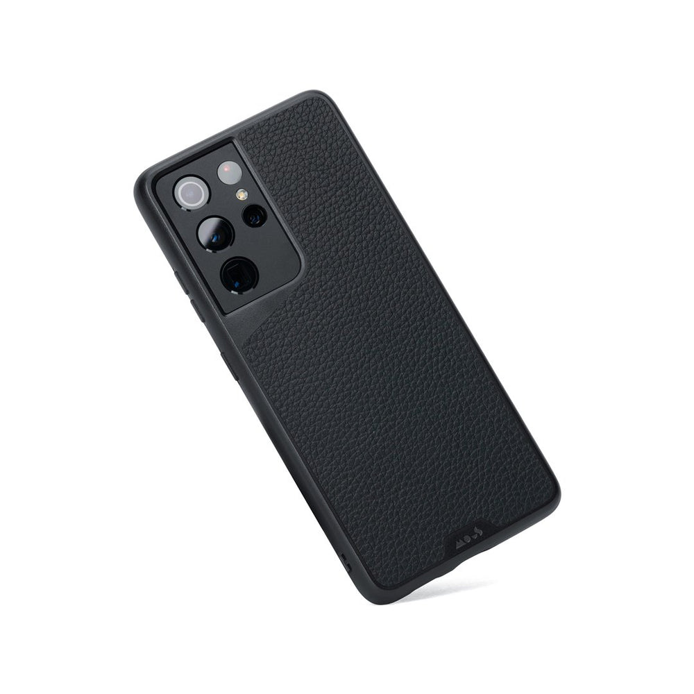 Black Leather Unbreakable Galaxy S21 Ultra Case | Black Leather