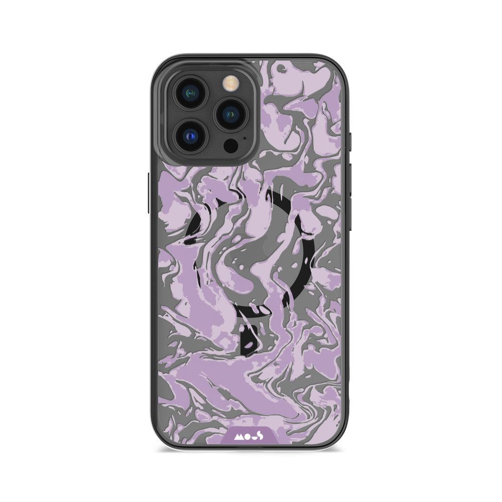 iPhone Magsafe Compatible Marbled Lilac Purple Clear Case Protective | iPhone 15 Pro,iPhone 15 Pro Max