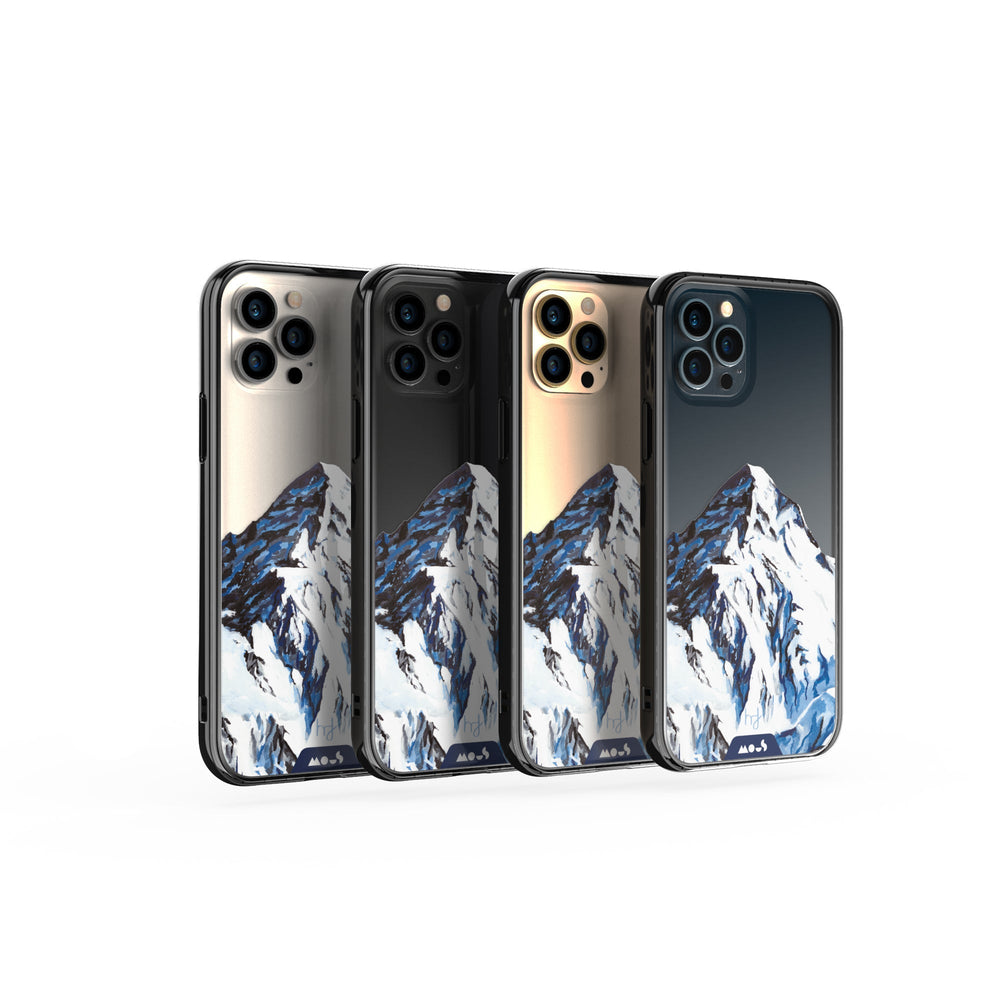 Clear Protective Phone Case Transparent Qi Wireless Charging Snow Mountain K2 Henry Fraser Design | iPhone 12 Pro Max,iPhone 12 Pro