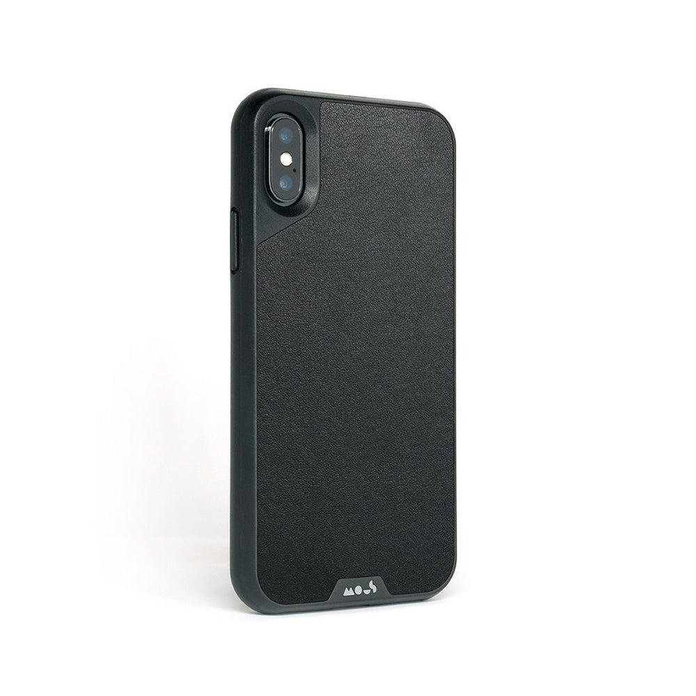 Black Leather Protective iPhone XS Max Case | Black Leather