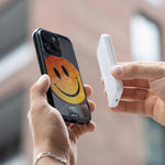 Clear Transparent iPhone Case Ben Eine Orange Smiley MagSafe Wireless Charging | iPhone 14 Pro Max,iPhone 14 Pro,iPhone 14,iPhone 14 Plus,iPhone 15 Plus,iPhone 15,iPhone 15 Pro,iPhone 15 Pro Max