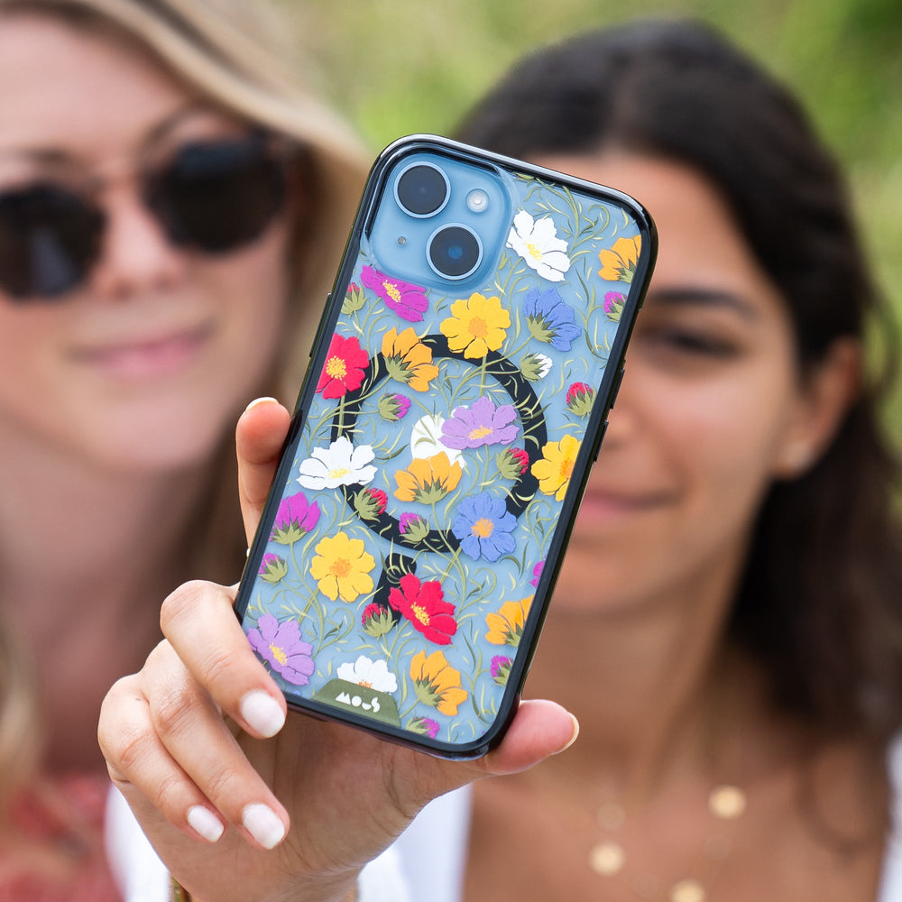 Mous Phone Case Clear Floral Pattern Flowers | iPhone 15 Pro Max,iPhone 15 Pro,iPhone 15 Plus,iPhone 15,iPhone 14 Pro Max,iPhone 14 Pro,iPhone 14 Plus,iPhone 14