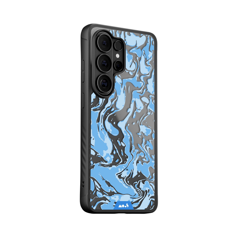 Sky Blue Protective Phone Case - Marbled