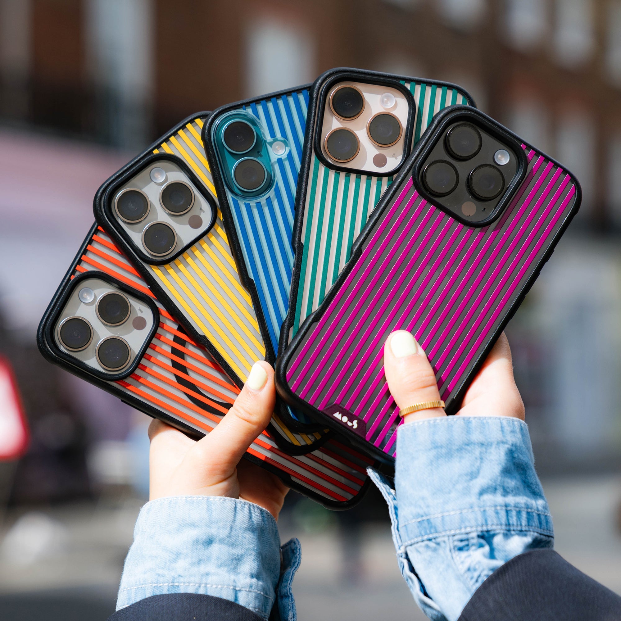 MORPHA WORKS iPhone ケース ペイズリー モルファワークス Mous | Mulberry Protective Phone Case - Pinstripe