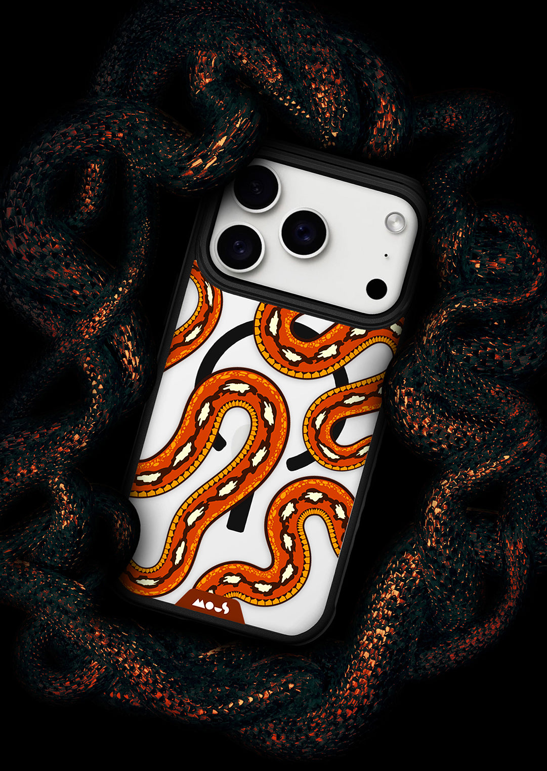Mous | Scarlet Kingsnake Protective Phone Case - Serpent MagSafe