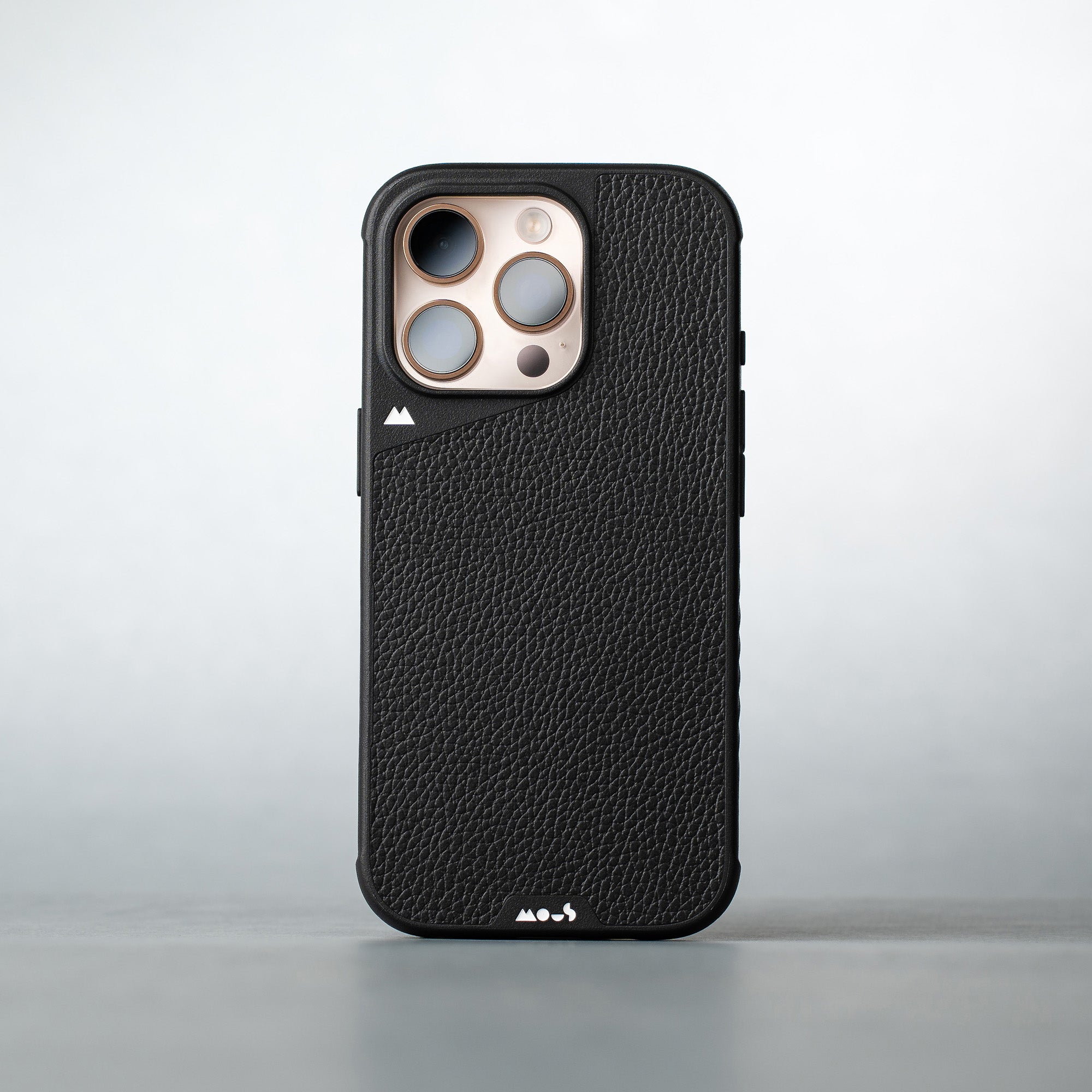 Mous | Black Leather Protective Phone Case with Camera Control