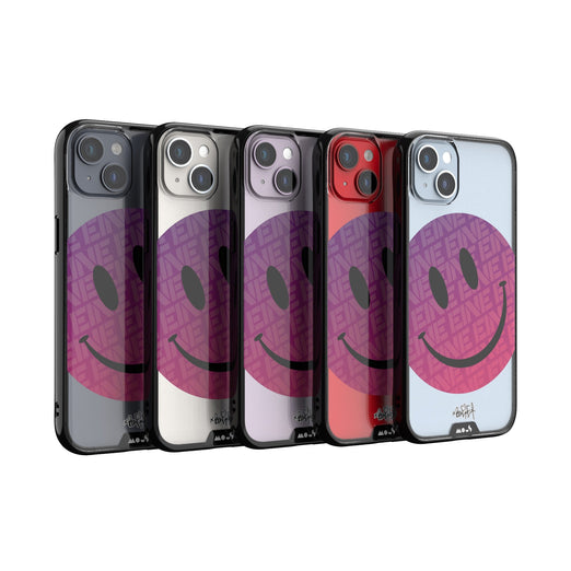 Clear Transparent iPhone Case Ben Eine Pink Smiley Face Qi