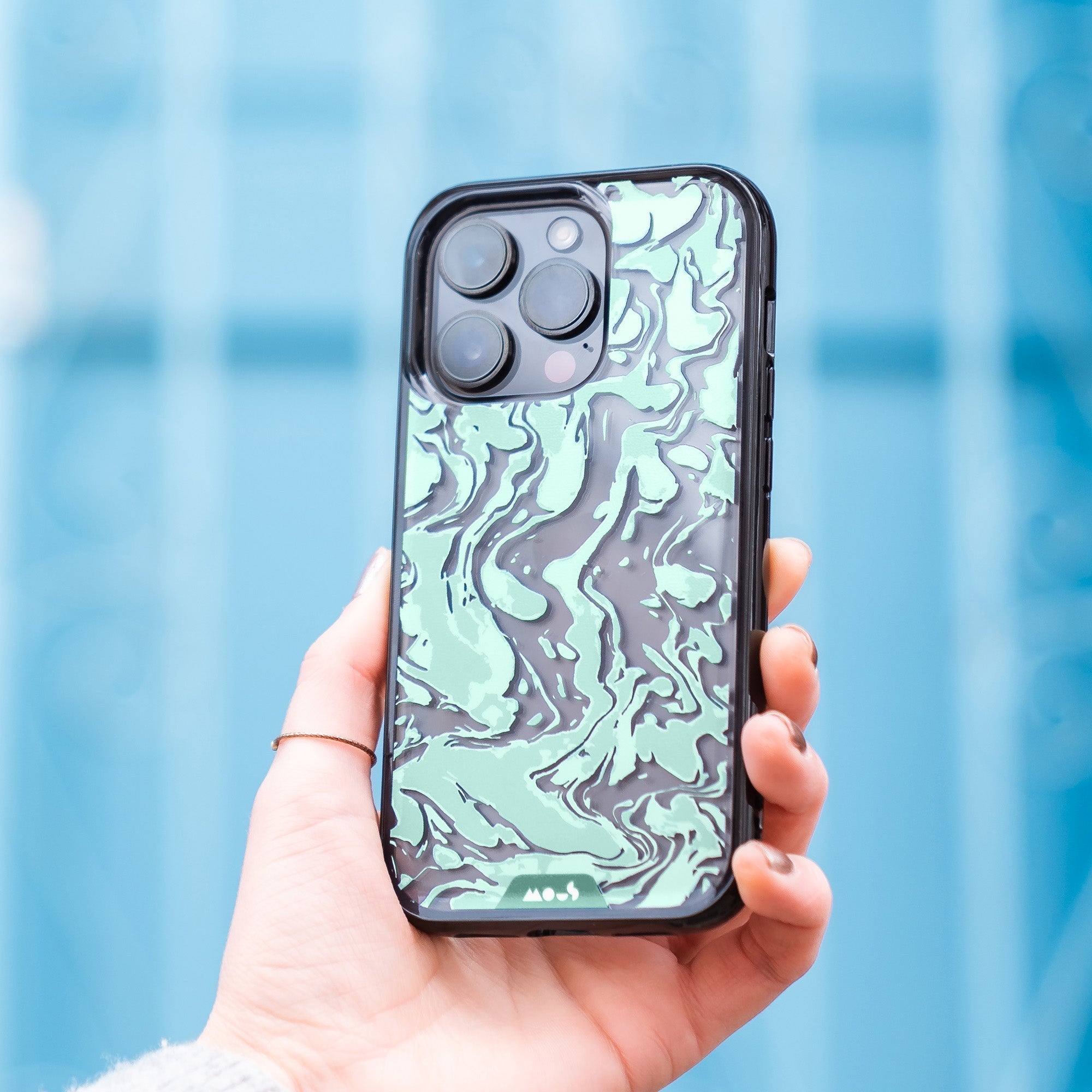 Mous | Marbled Sage Green Printed Phone Case