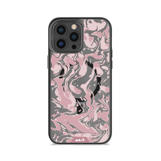 iPhone Magsafe Compatible Marbled Dusky Pink Clear Case Protective