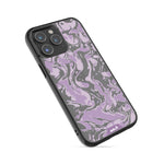 Clear Protective Phone Case Transparent Qi Wireless Charging Marbled Lilac Purple Design |  iPhone 15 Pro,iPhone 15 Pro Max